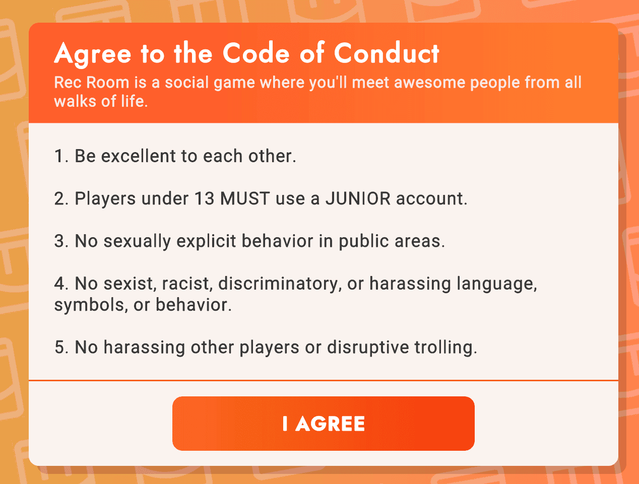 Rec Room Code Of Conduct 