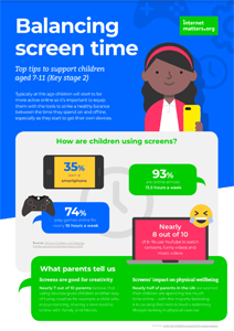 Screenshot of screen time guide for 7-11s.