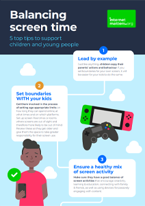 Screenshot of the balancing screen time guide.