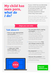 Screenshot of guide to what parents can do if their child sees pornography.