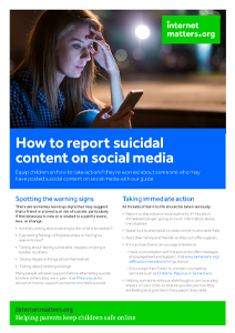 Screenshot of guide to reporting suicidal content on social media.