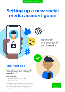 Screenshot of guide to help young people create a safe social media profile.