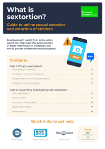 Screenshot of sextortion guide for parents and carers.