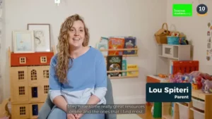 Together, we've got this - a woman talks to the camera in a child's room